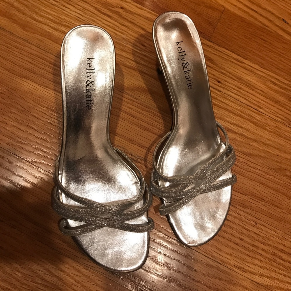 Short silver heels